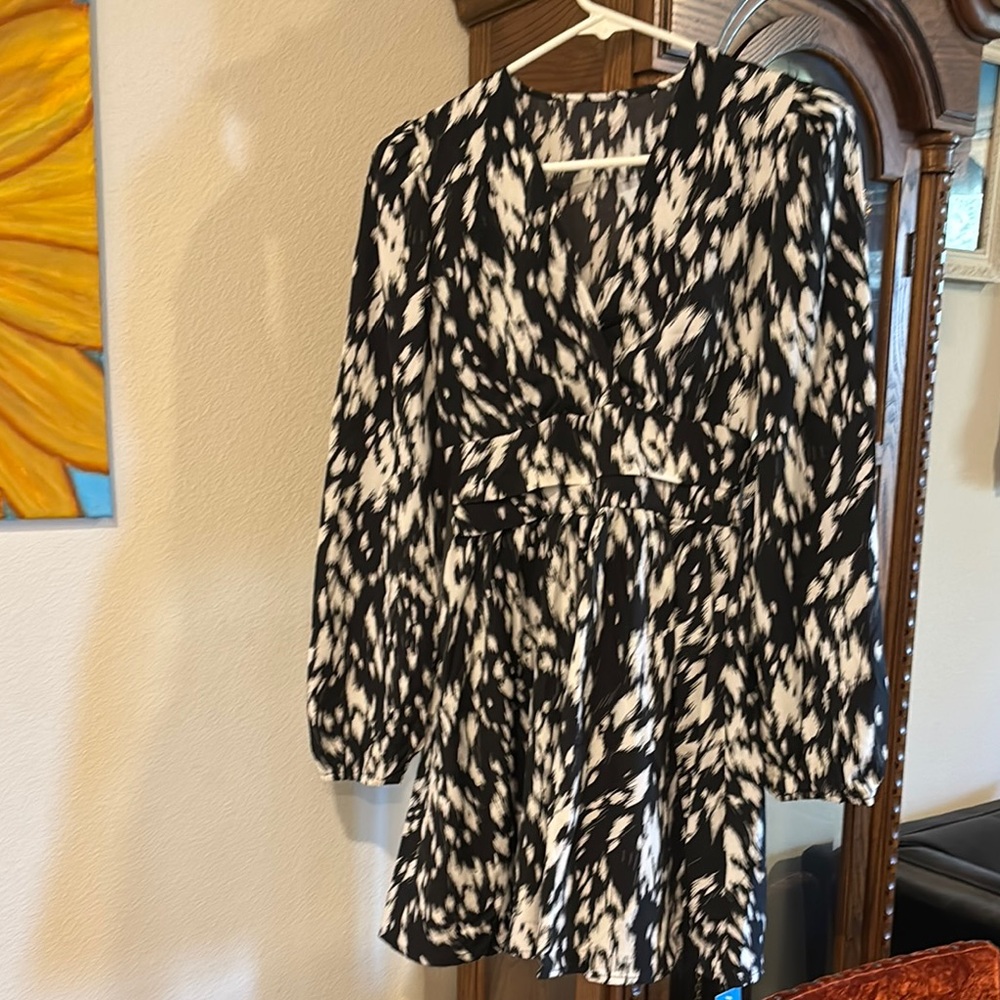 Black and White Patterned Dress